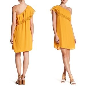 DR2 Yellow‎ One Shoulder Summer Dress Size Large